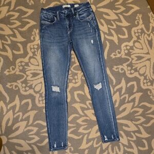 Kancan 27 Mid rise Classic Blue Skinny Jeans for Women